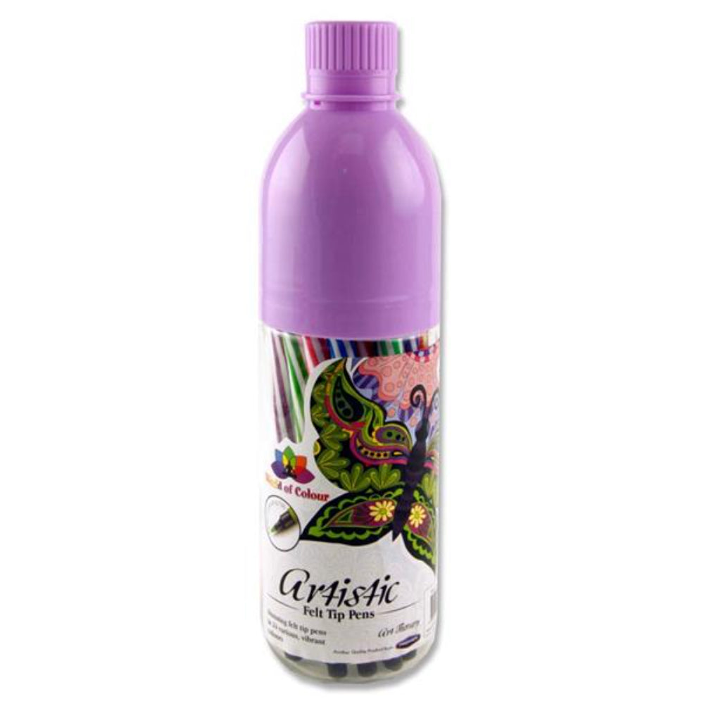 World of Colour Artistic Felt Tip Pens - Pastel Purple Bottle - Bottle of 24 | Stationery Shop UK