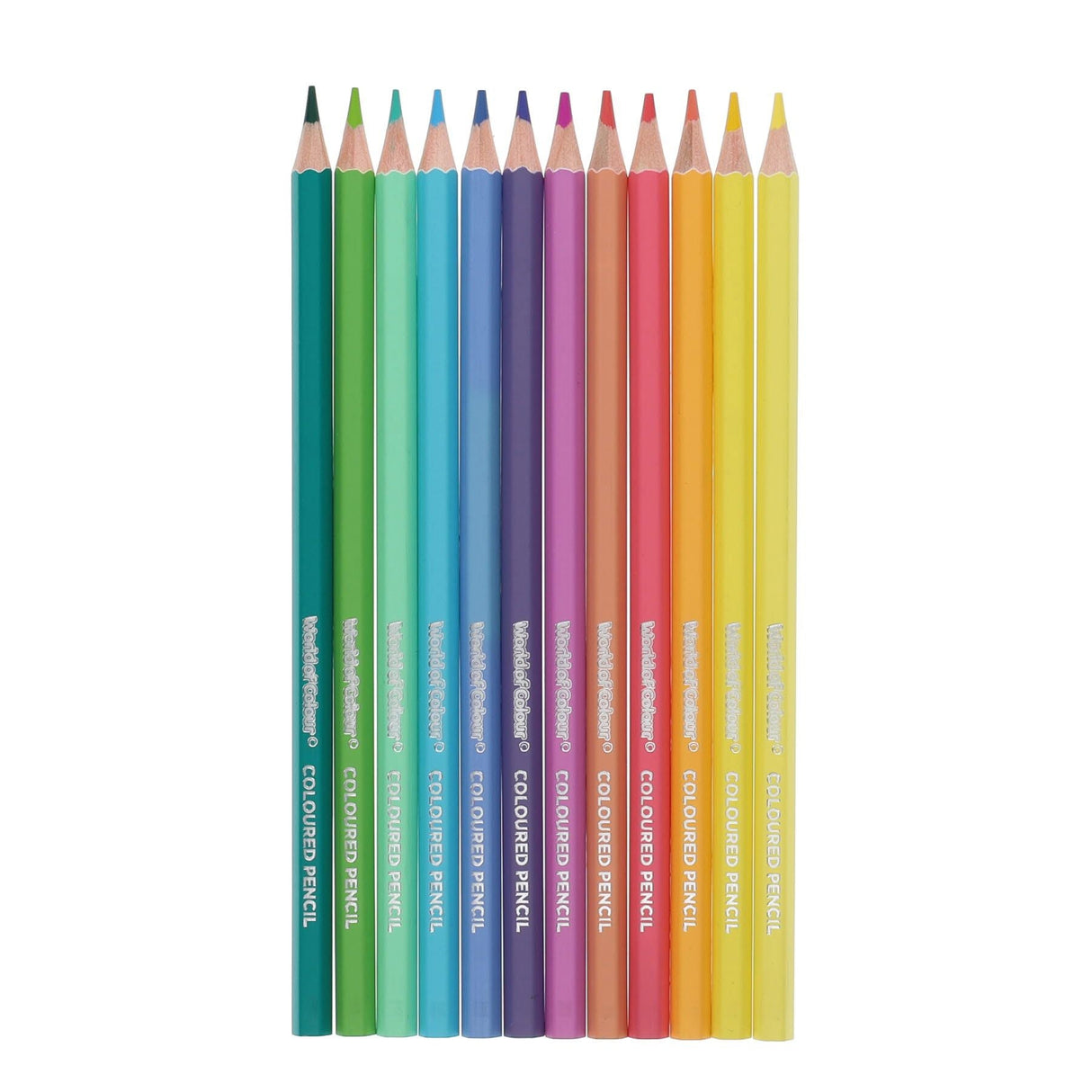 World of Colour Colouring Pencils - Pastel - Pack of 12 | Stationery Shop UK