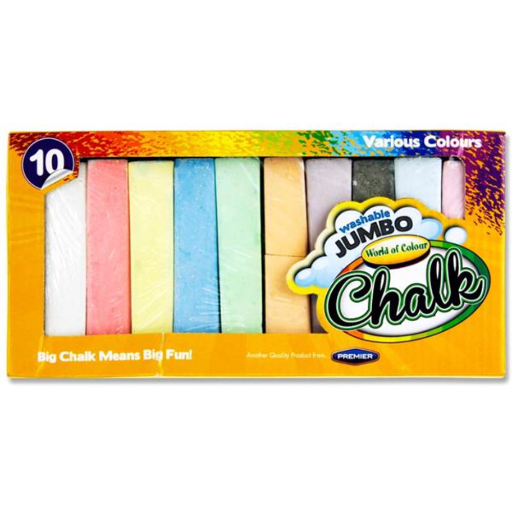 World of Colour Jumbo Chalk - Coloured - Box of 10-Chalk-World of Colour|StationeryShop.co.uk