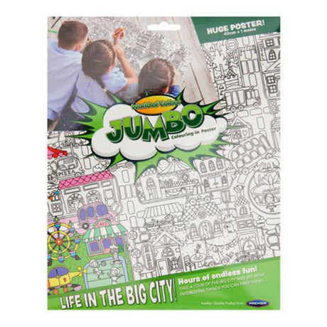 World of Colour Jumbo Colouring-in Poster - 40cmx1m - Big Seaside City | Stationery Shop UK