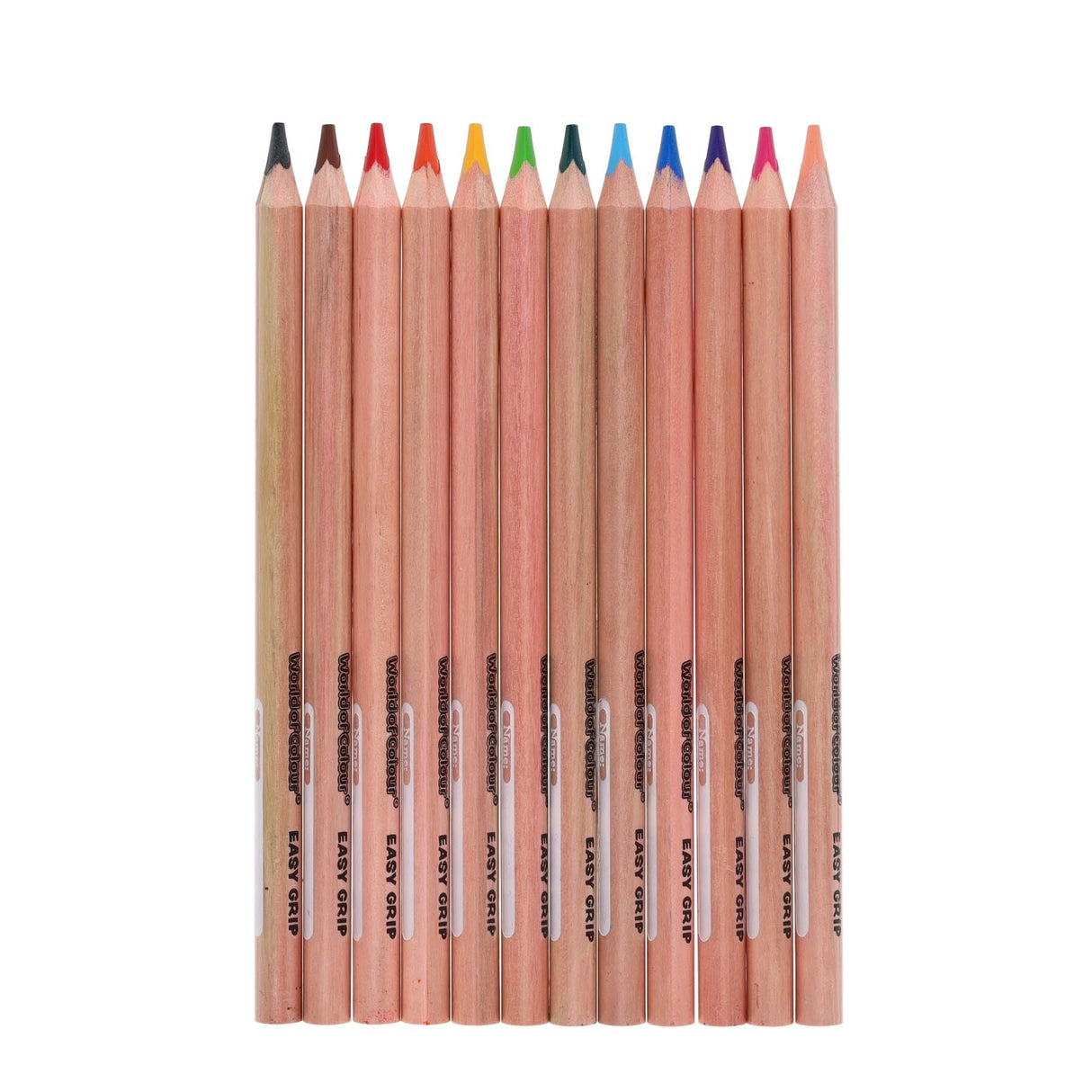 World of Colour Jumbo Triangle Easy Grip Colour Pencils - Pack of 12 | Stationery Shop UK