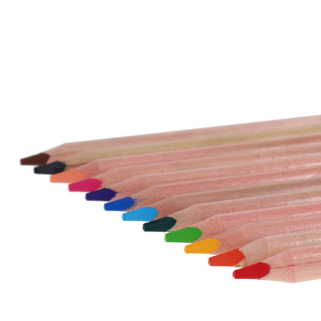 World of Colour Jumbo Triangle Easy Grip Colour Pencils - Pack of 12