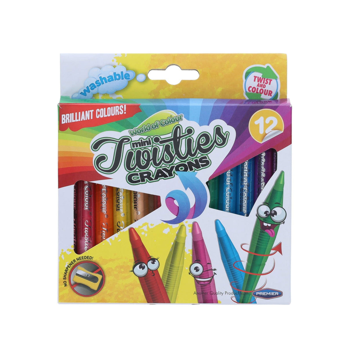 World of Colour Mini Twisties Crayons - Pack of 12 | Stationery Shop UK