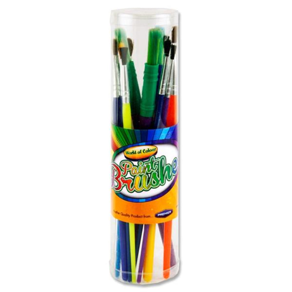 World of Colour Paint Brushes - Tub of 11-Paint Brushes-World of Colour|StationeryShop.co.uk