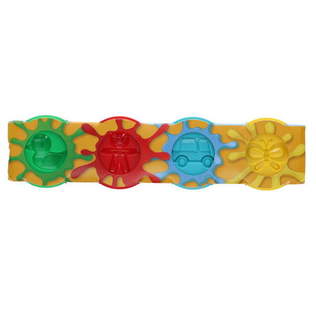 World of Colour Play Dough Pots with 4 Flat Moulds on Caps - Pack of 4