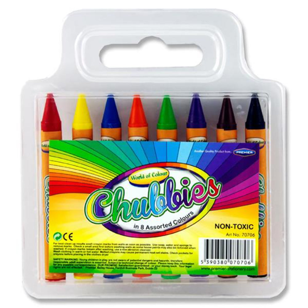 World of Colour Super Jumbo Chubby Crayons - For Young Hands - Pack of 8 | Stationery Shop UK