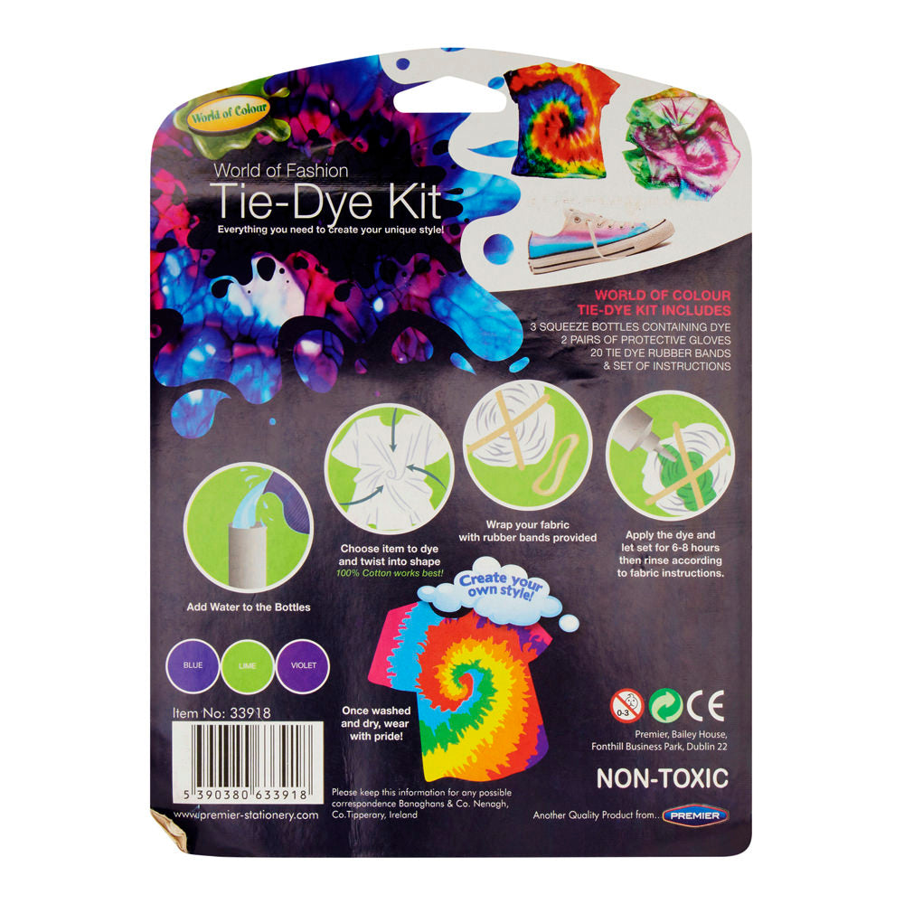 World of Colour Tie-Dye Kit - Blue/Lime/Violet-Foam Stickers-Crafty Bitz|StationeryShop.co.uk