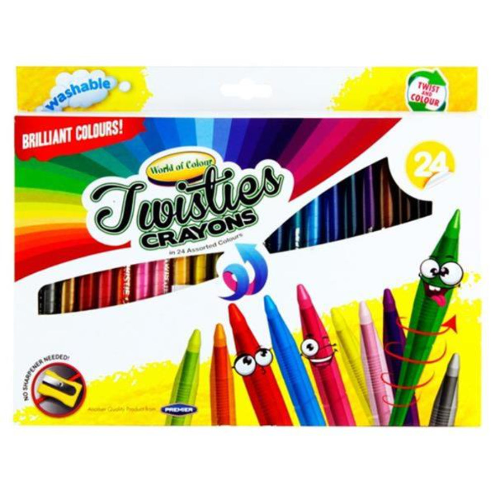 World of Colour Twisties Crayons - Pack of 24-Crayons-World of Colour|StationeryShop.co.uk