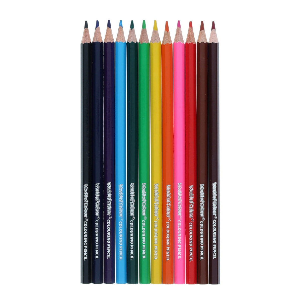 World of Colour Wallet of 12 Washable Full Size Colouring Pencils