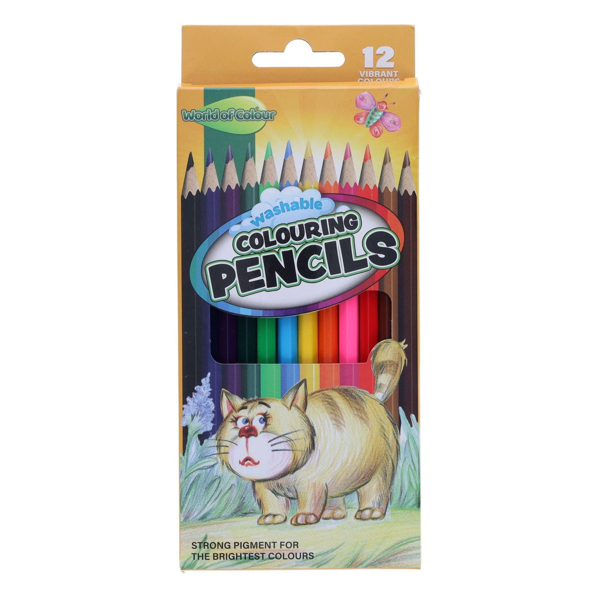 World of Colour Wallet of 12 Washable Full Size Colouring Pencils