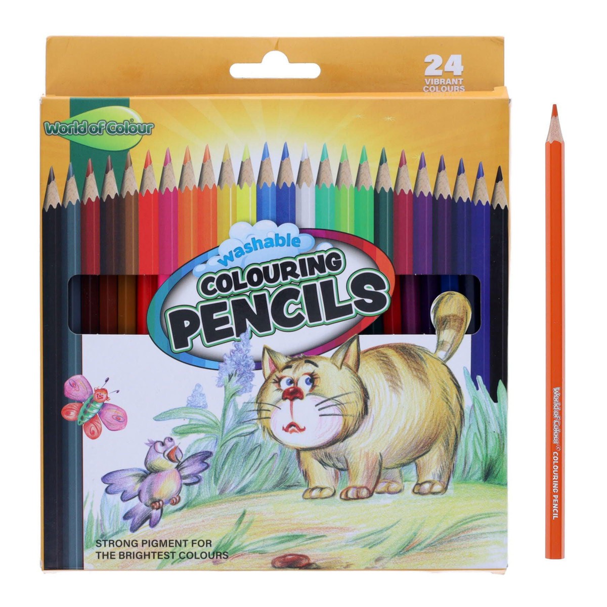 World of Colour Wallet of 24 Washable Full Size Colouring Pencils