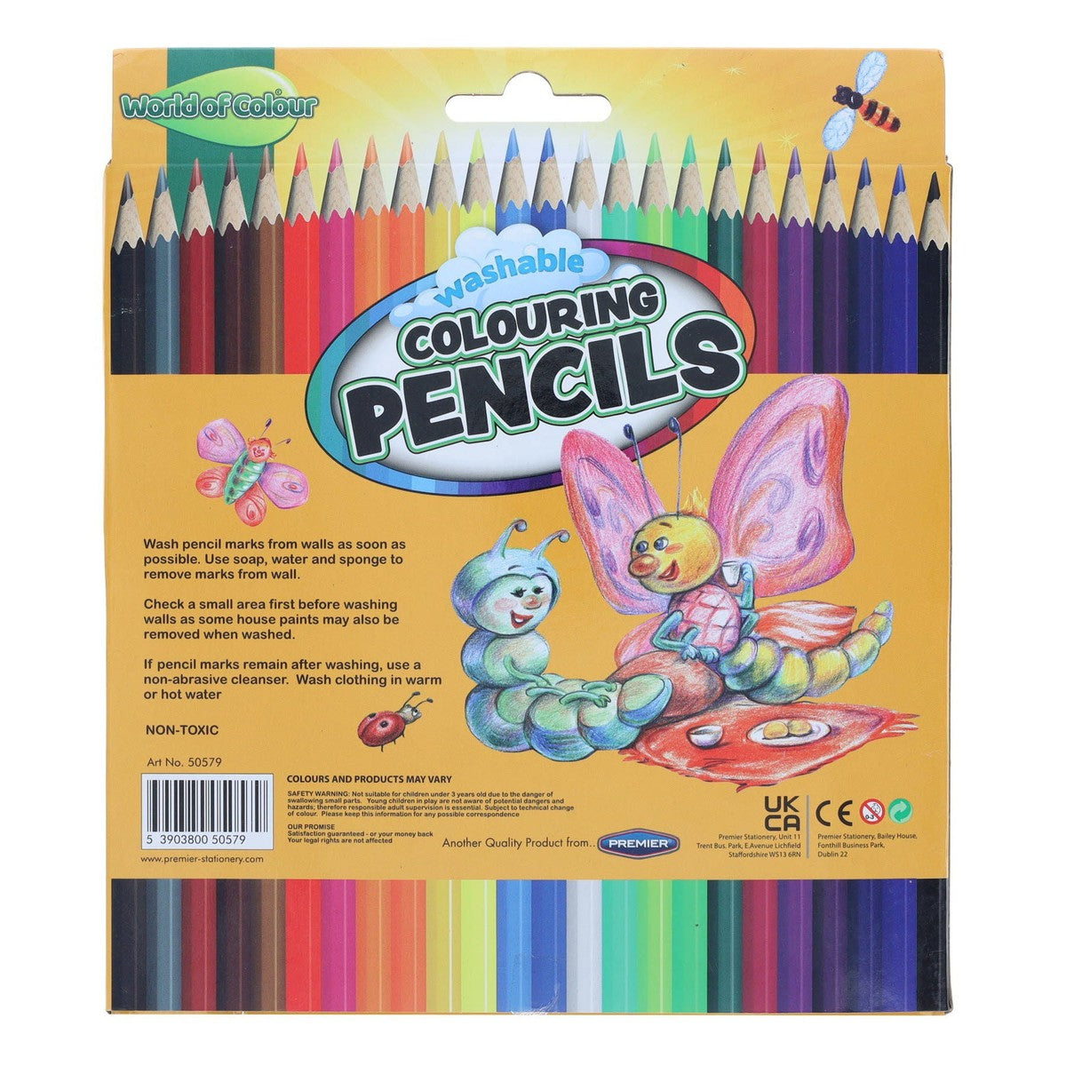 World of Colour Wallet of 24 Washable Full Size Colouring Pencils