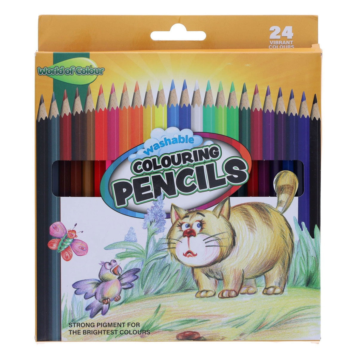 World of Colour Wallet of 24 Washable Full Size Colouring Pencils