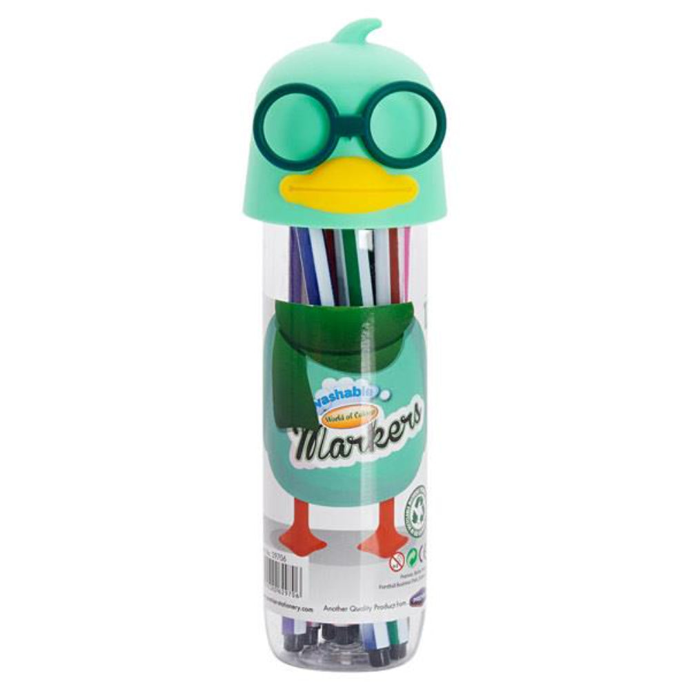 World of Colour Washable Felt Tip Markers - Smart Duck Green - Tub of 12-Felt Tip Pens-World of Colour|StationeryShop.co.uk
