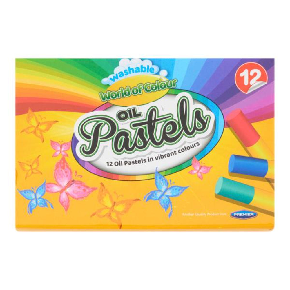 World of Colour Washable Vibrant Oil Pastels - Pack of 12 | Stationery Shop UK
