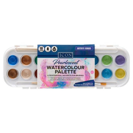 World of Colour Watercolour Art Set Pearlescent - 18 pieces | Stationery Shop UK