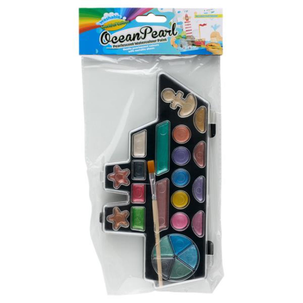 World of Colour Watercolour Art Set Pearlescent - 23 pieces | Stationery Shop UK