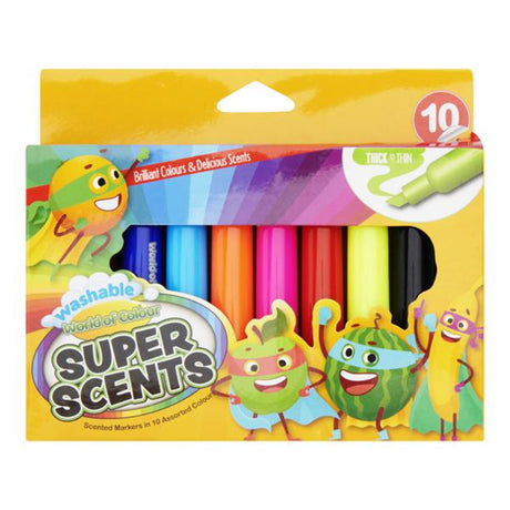 World of Colours Washable Super Scents Markers - Pack of 10-Markers-World of Colour|StationeryShop.co.uk