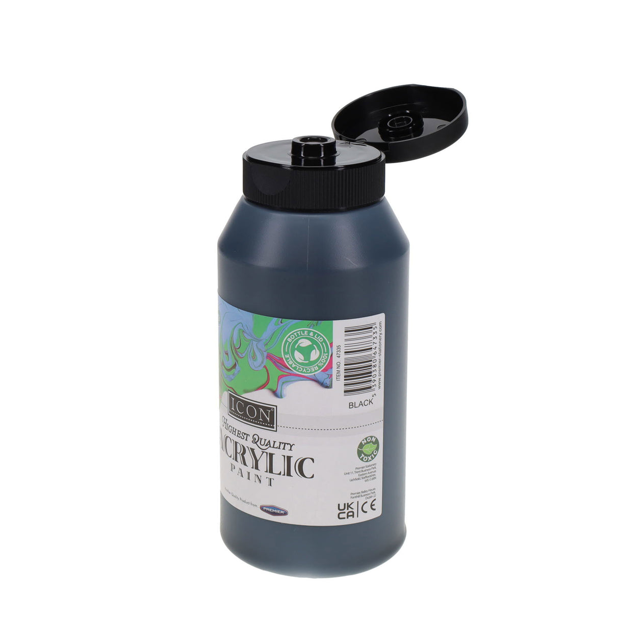 Icon Acrylic Paint 500ml - Black