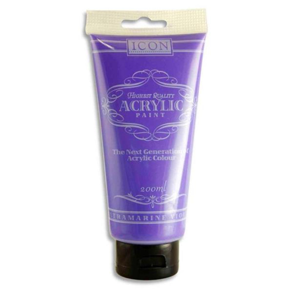 Icon Highest Quality Acrylic Paint - 200 ml - Ultramarine Violet