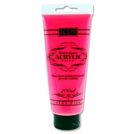 Icon Highest Quality Acrylic Paint - 200 ml - Neon Pink